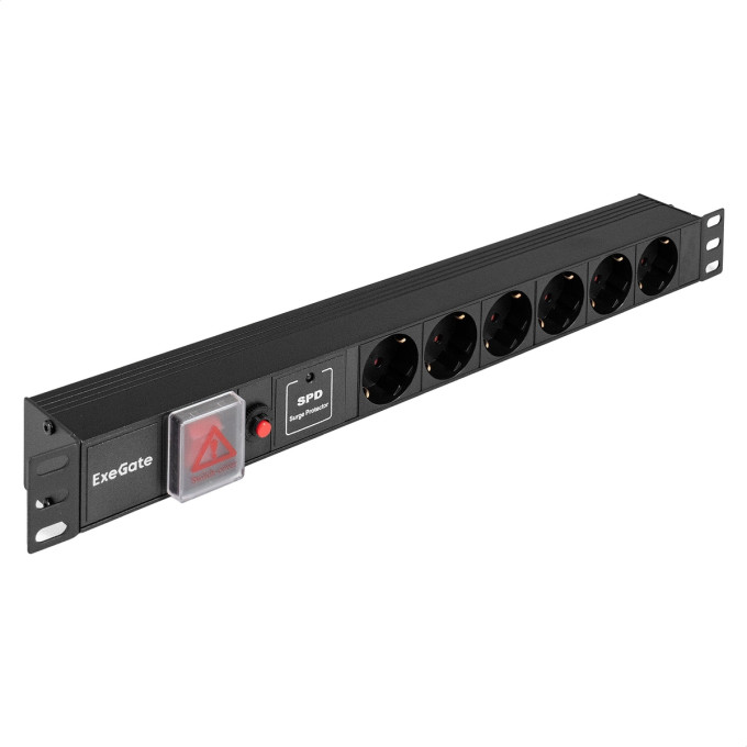 Блок розеток EXEGATE SERVERPRO PDU-19H605 Al-6S-C14-SW-O-SPD1 EX299606RUS