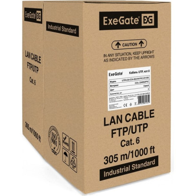 Кабель EXEGATEUTP4-C6-CCA-S23-IN-PVC-GY-305 UTP